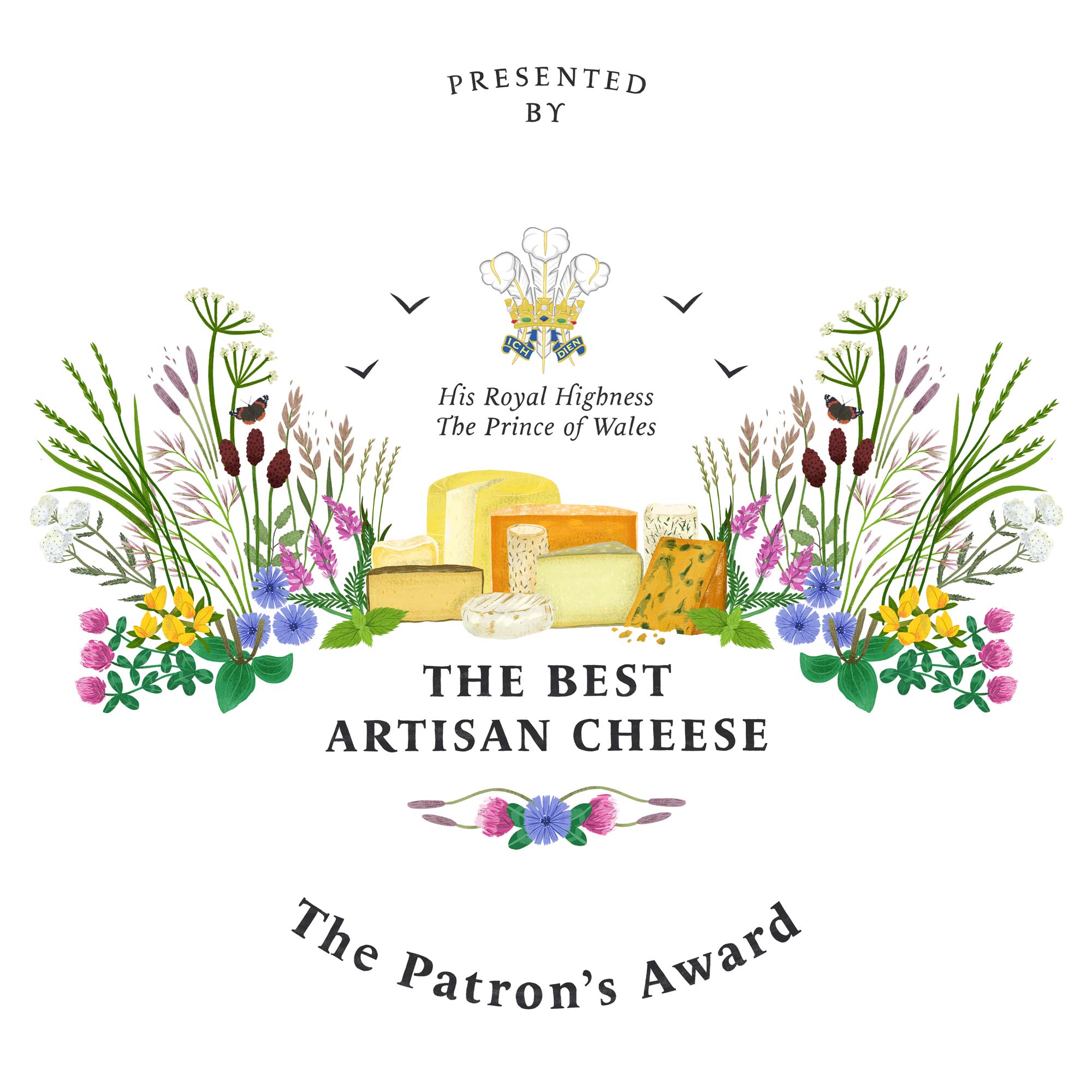 Artwork for the Best Artisan Cheese Award plate by Elly Jahnz