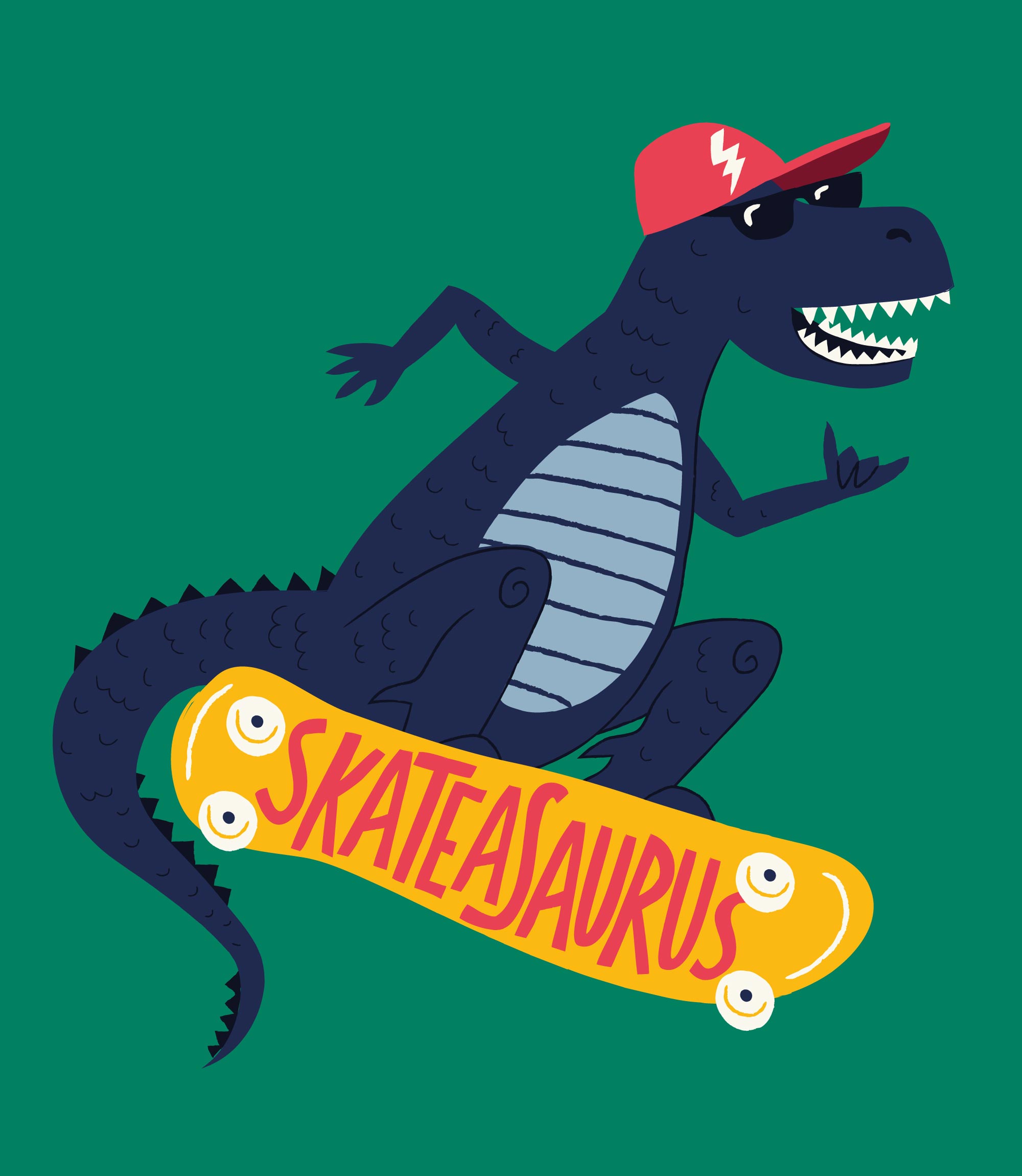 Skateasaurus Tee for Joules by Elly Jahnz